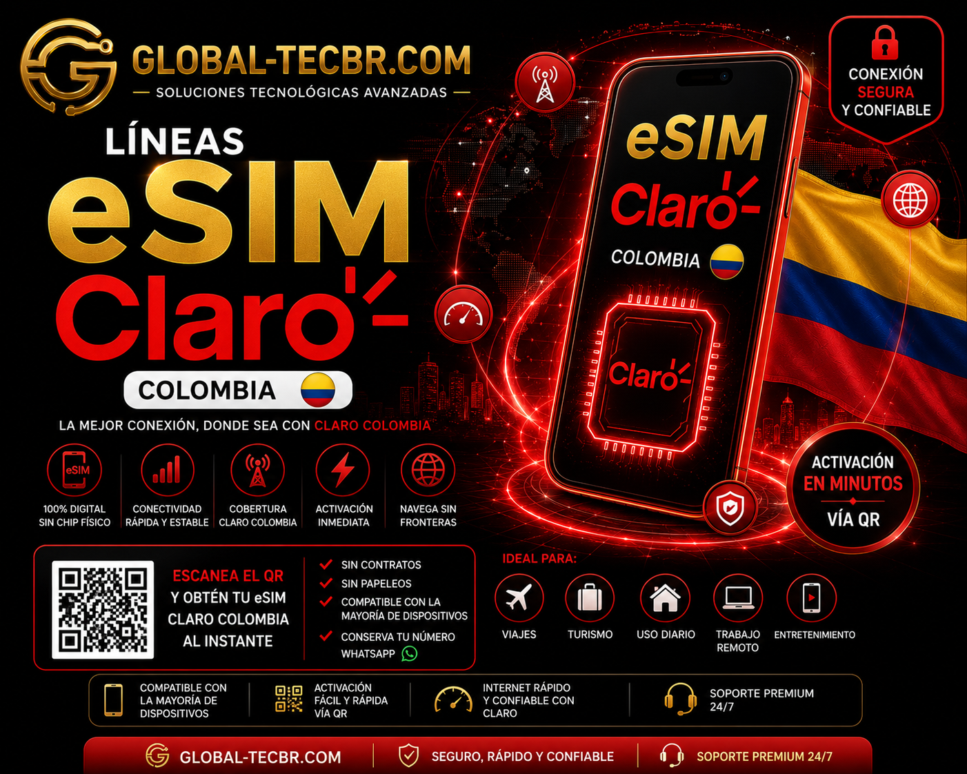 ESIM CLARO COLOMBIA [INSTANT - AUTO API]